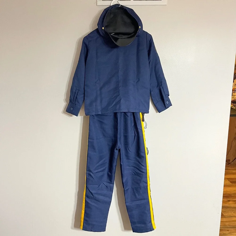 Spirit Halloween Deluxe Police Officer Costume Kids Large 12-14 Navy Blue Set - Picture 3 of 8